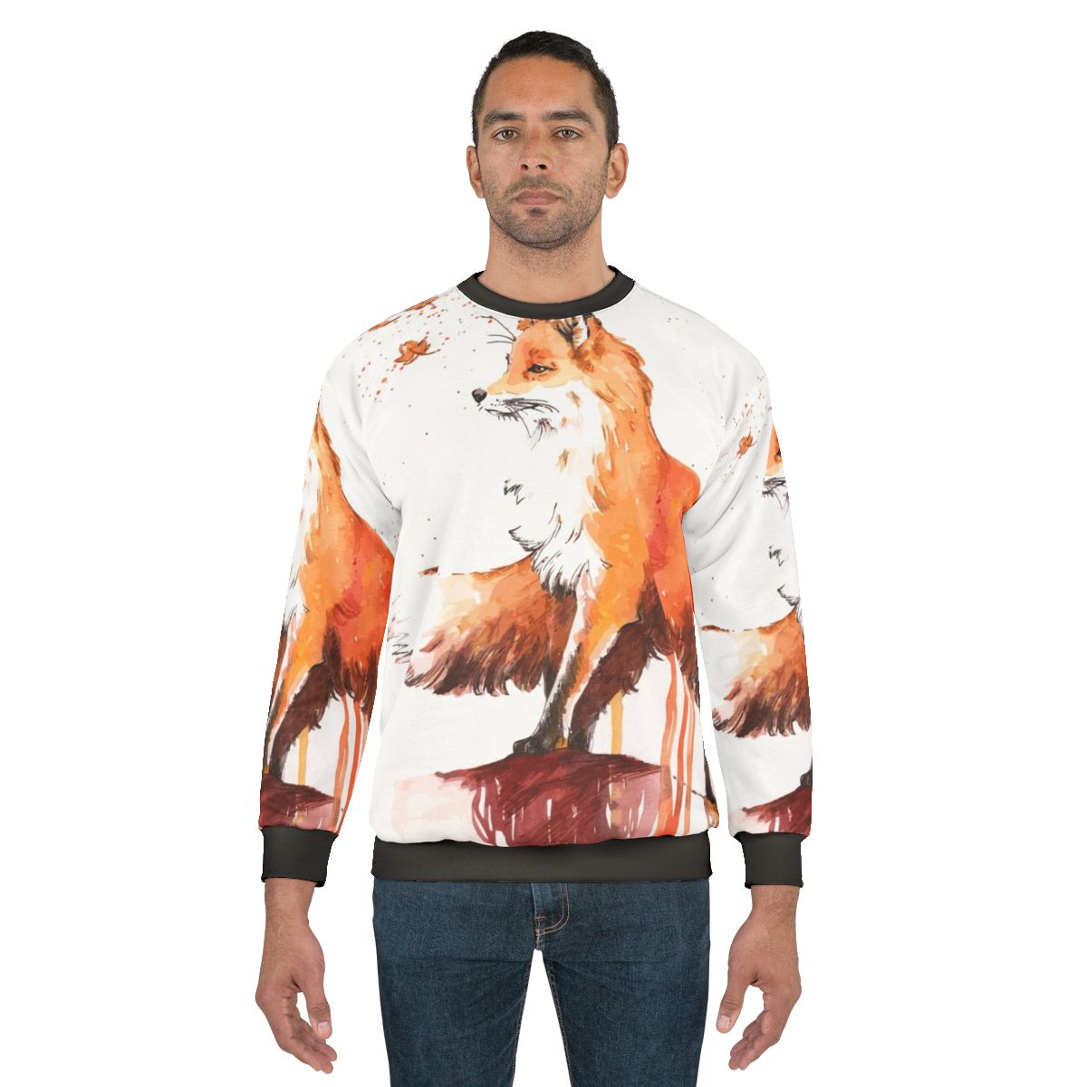 Cozy fox sweatshirt with autumn nature inspired design