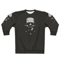 Frankenstein monster graphic on a cozy black sweatshirt