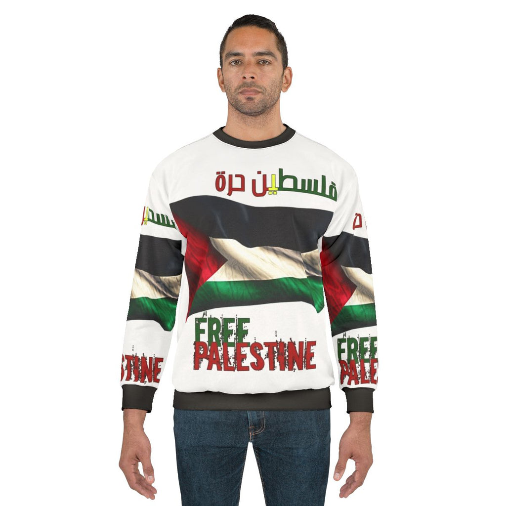 Free Palestine Sweatshirt with Palestinian Flag Design