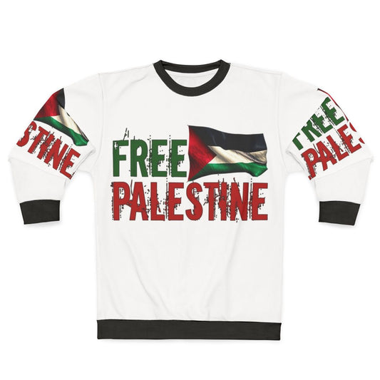 Free Palestine Sweatshirt with Palestinian Flag Design