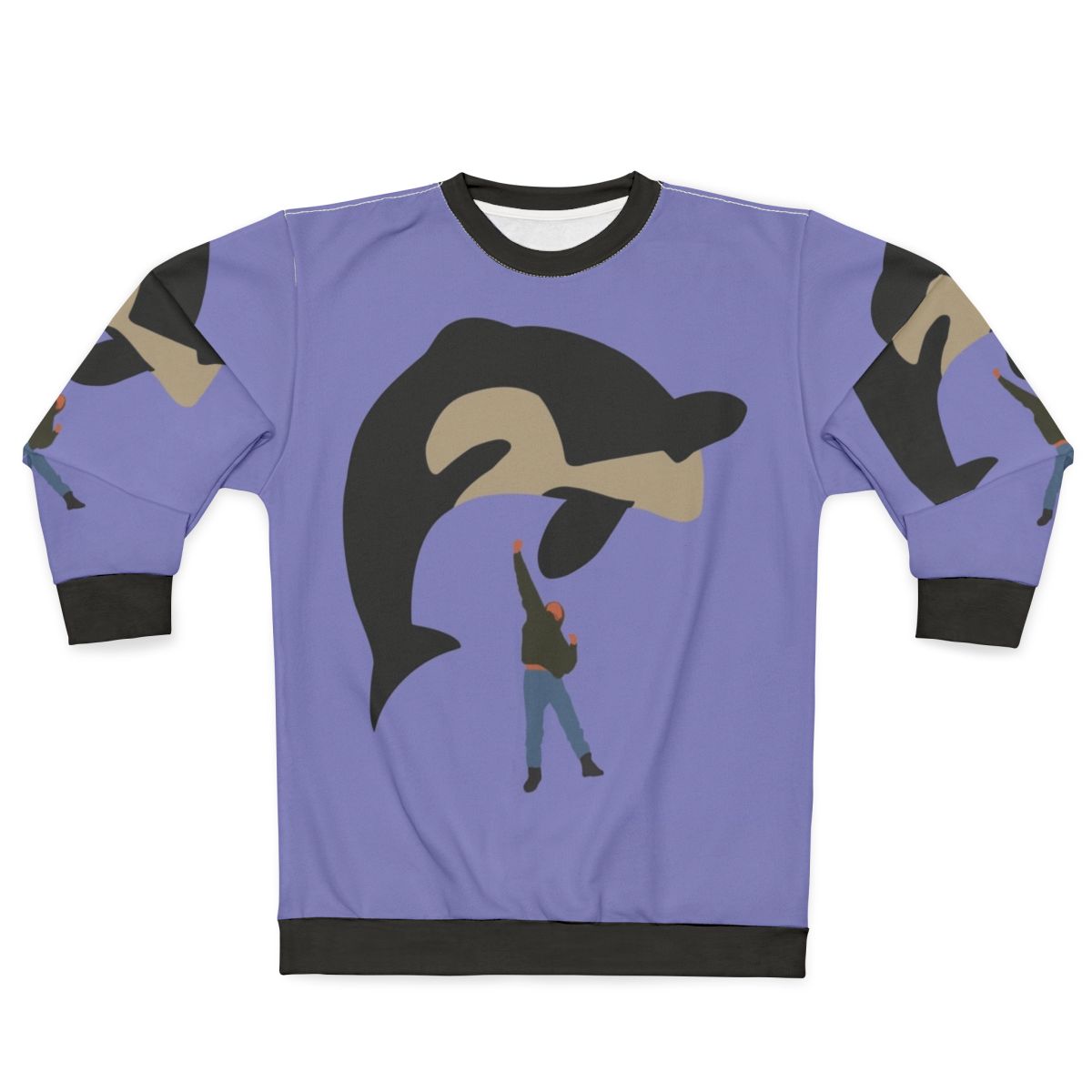 Free Willy movie orca graphic on a minimalist sweatshirt