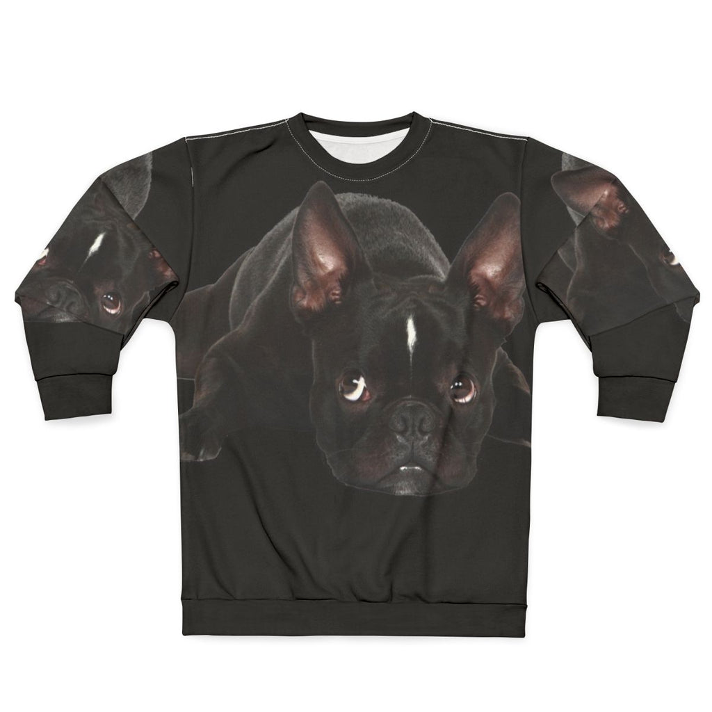 French Bulldog wearing a comfortable and fashionable sweatshirt