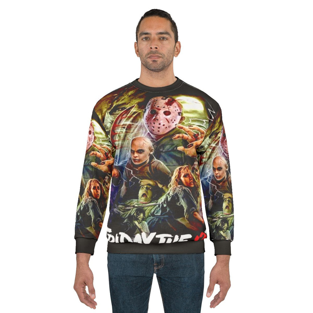 Friday the 13th Jason Voorhees horror movie themed sweatshirt