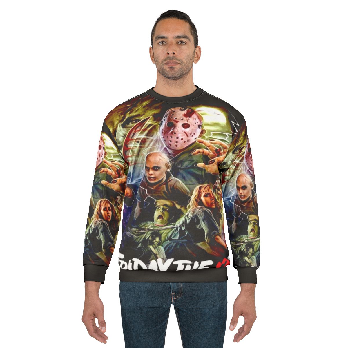 Friday the 13th Jason Voorhees horror movie themed sweatshirt