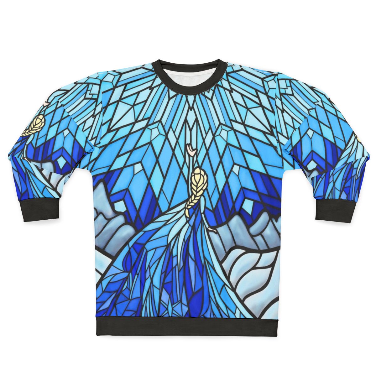 Frozen fractals in a stained glass window sweatshirt design