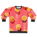 Fruit print sweatshirt, colorful graphic pullover