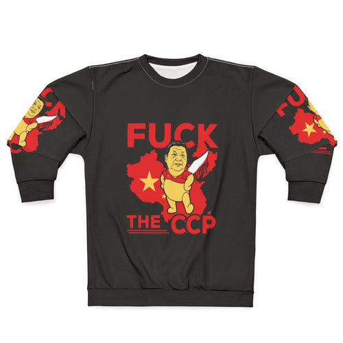 Anti-communist sweatshirt with text "Fuck CCP Fuck Chinese Communist Party"