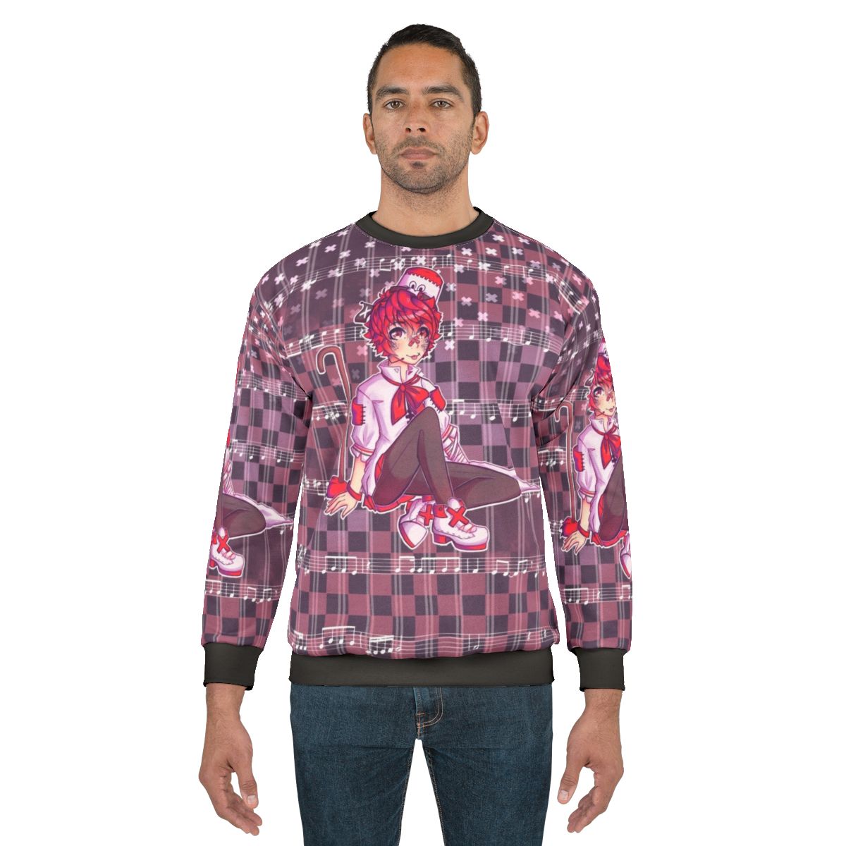 Fukase Vocaloid purple sweatshirt with music note graphic