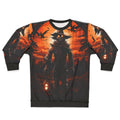 Terrifying full moon and scarecrow halloween sweatshirt