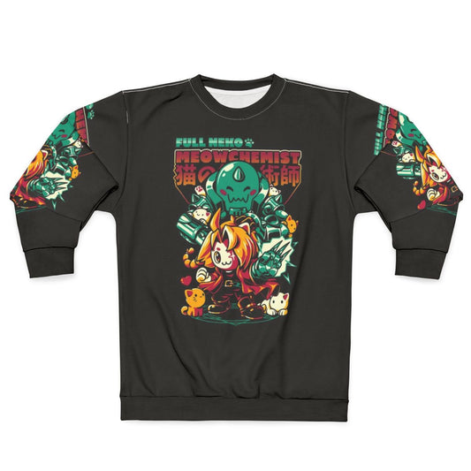 Neko Meowchemist Anime Sweatshirt featuring a cat-themed alchemist design