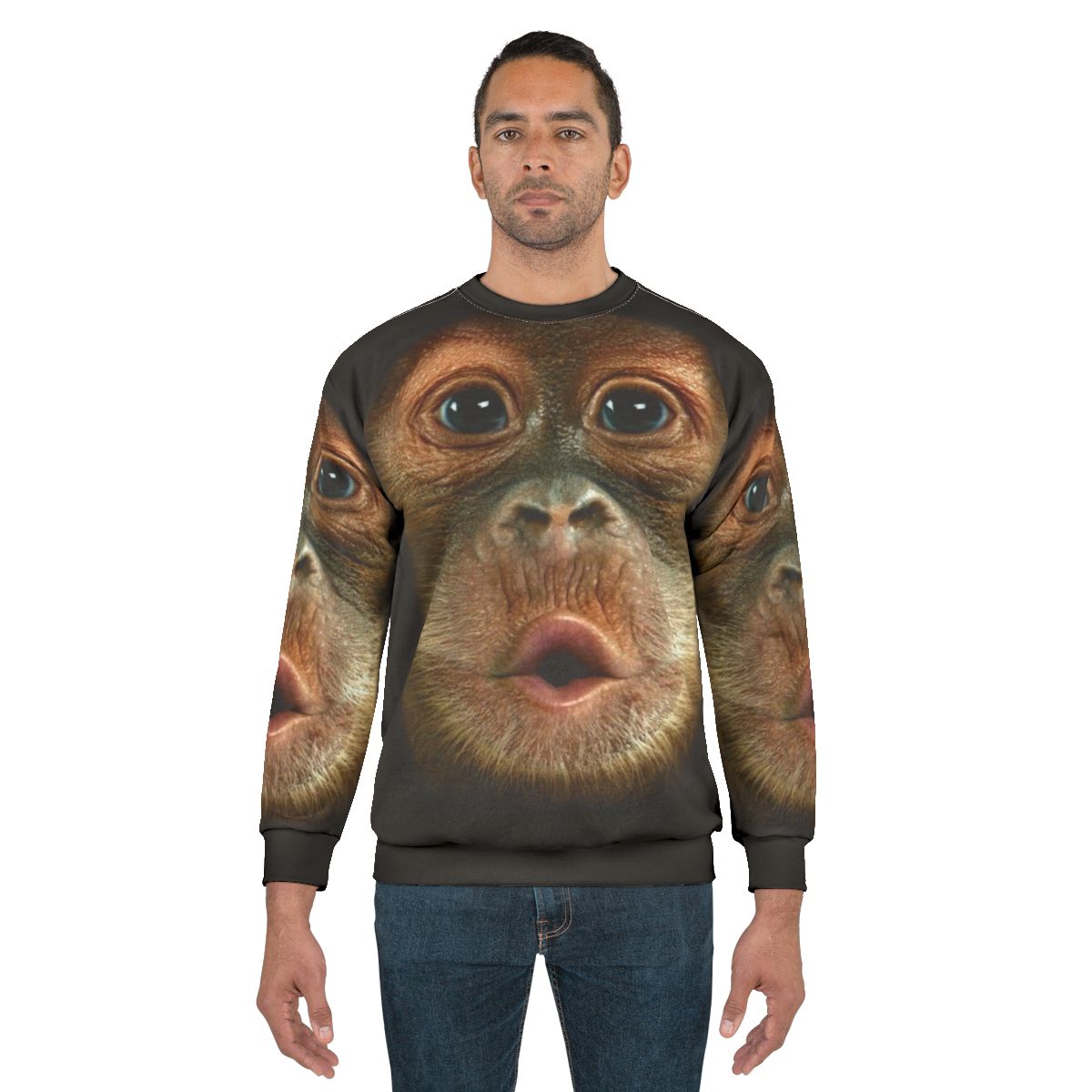Funny Chimpanzee Face Sweatshirt