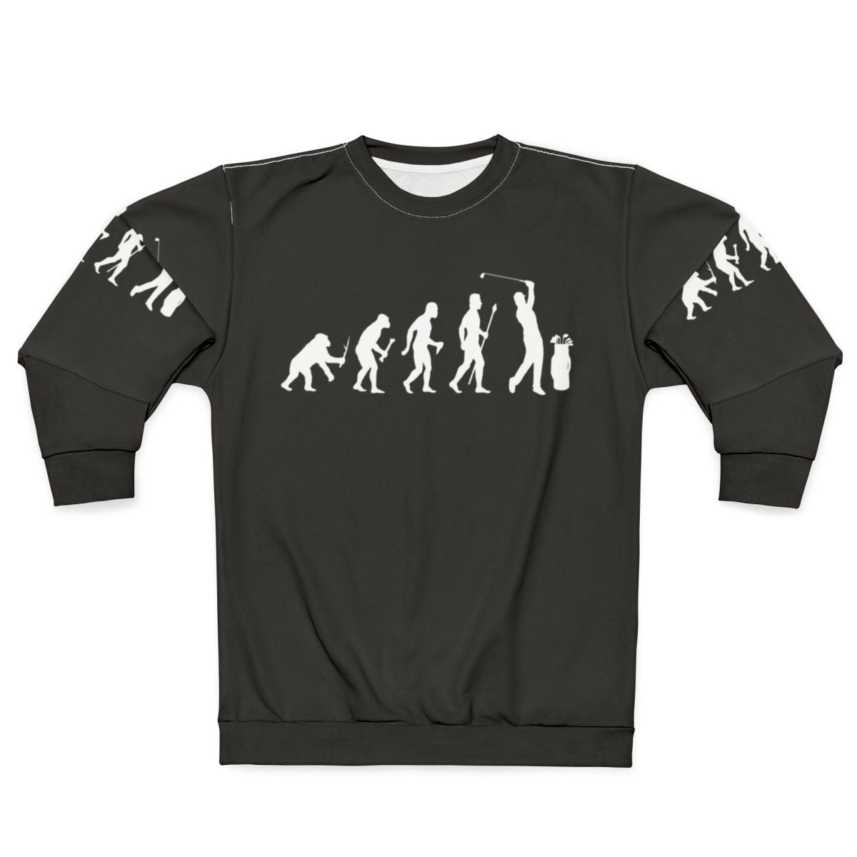 Funny Golf Evolution Sweatshirt with Golfer Silhouettes