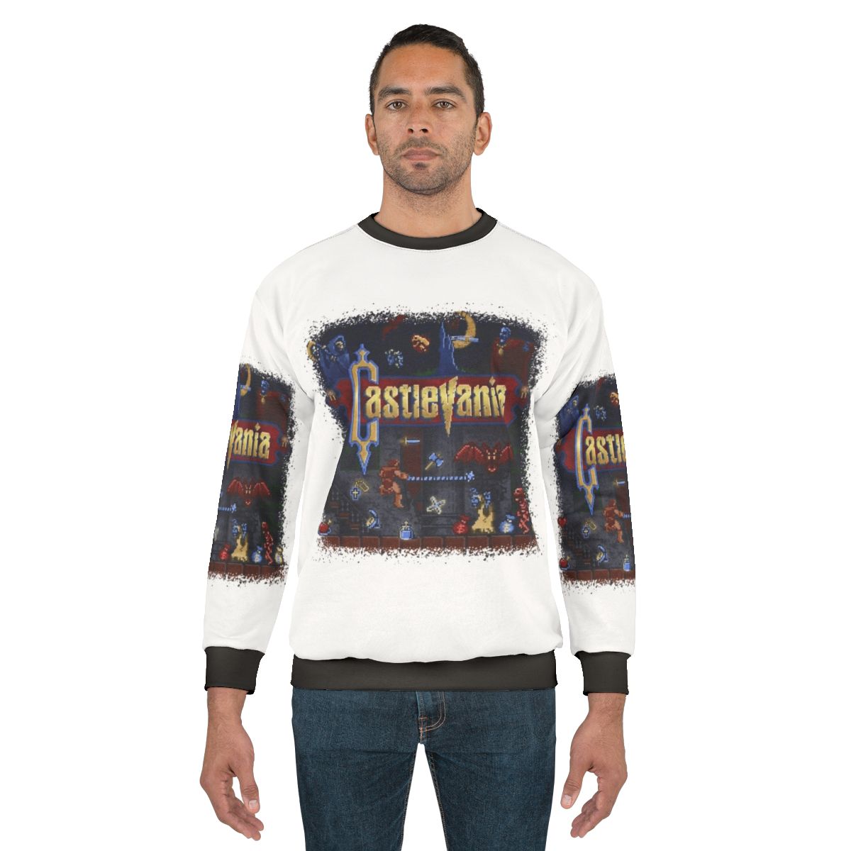 Anime Castlevania Sweatshirt with Cartoon Characters