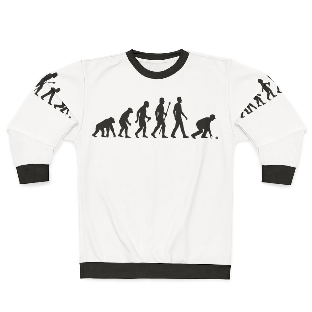 Funny Lawn Bowling Evolution of Man Sweatshirt