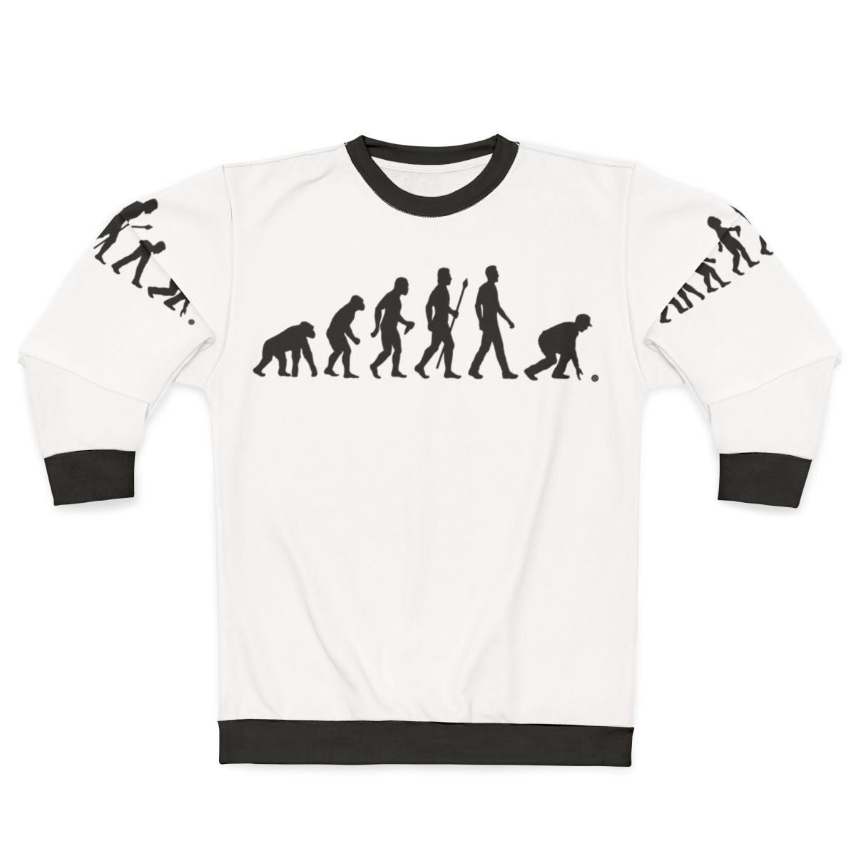 Funny Lawn Bowling Evolution of Man Sweatshirt