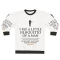 Mango-themed sweatshirt with funny music lyrics