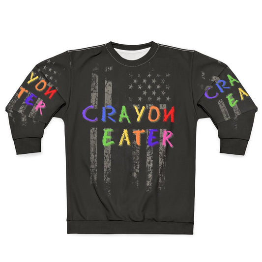 Patriotic military marine "crayon eater" graphic sweatshirt