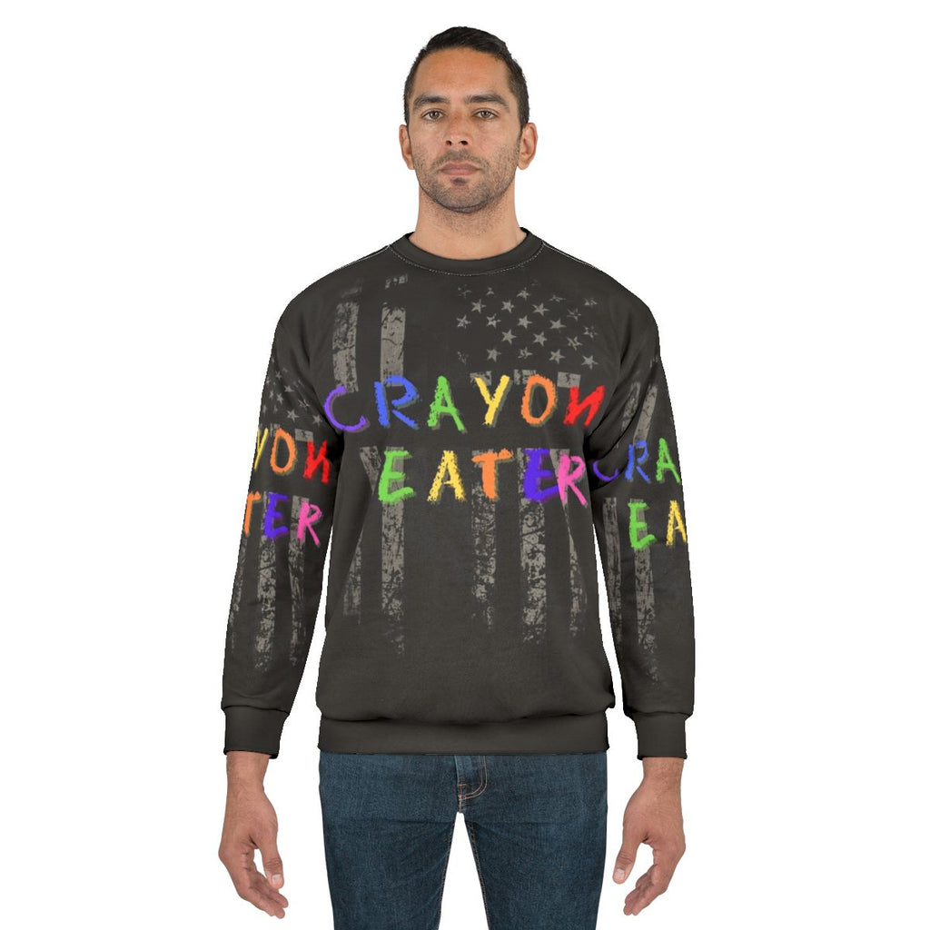 Patriotic military marine "crayon eater" graphic sweatshirt