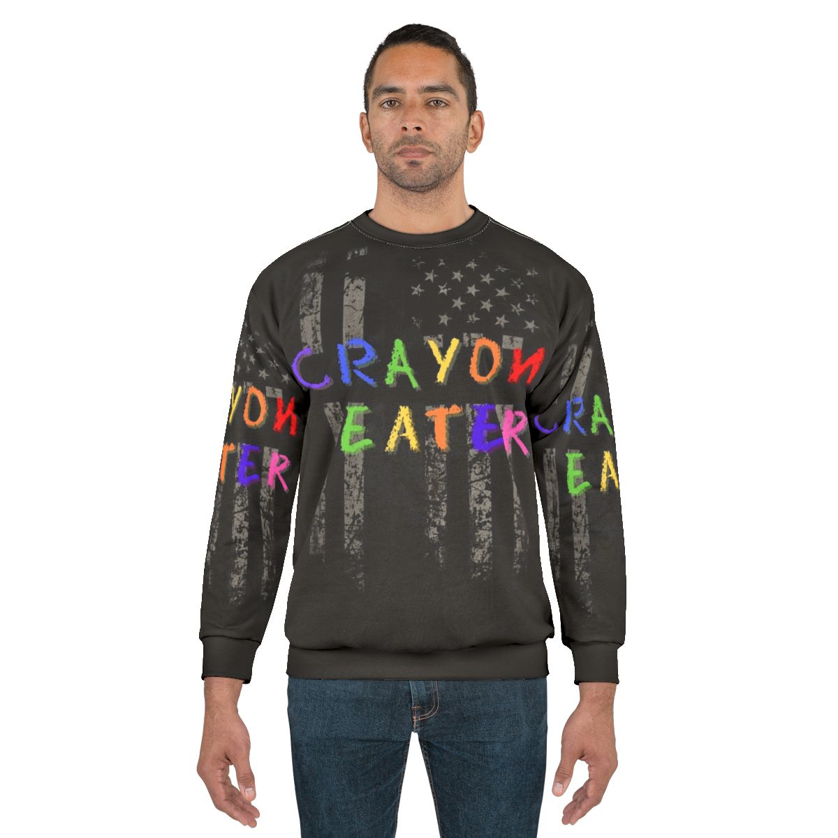 Patriotic military marine "crayon eater" graphic sweatshirt
