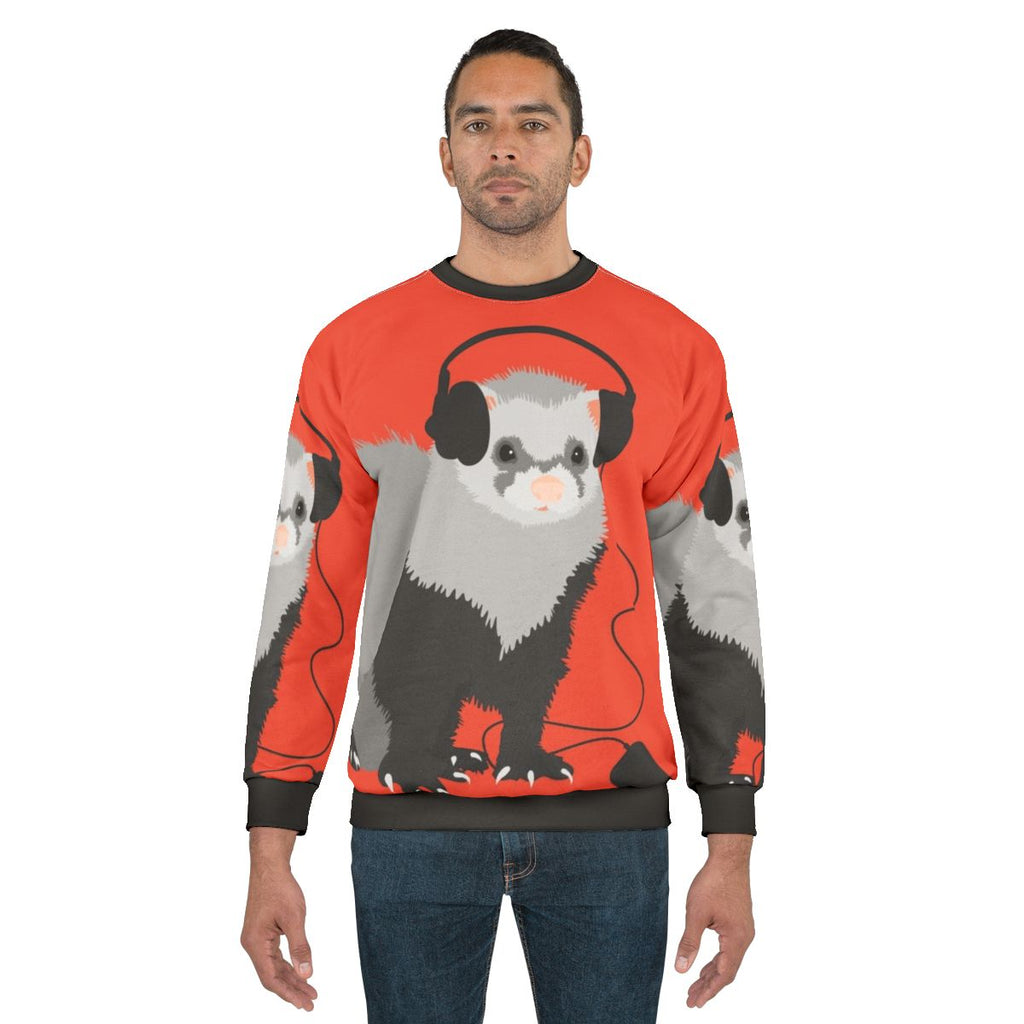 Funny musical ferret sweatshirt for music lovers