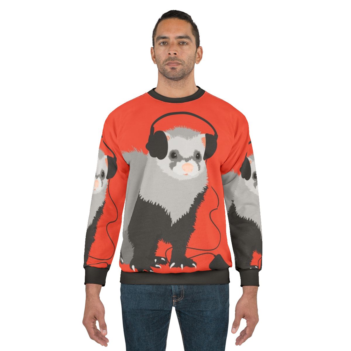 Funny musical ferret sweatshirt for music lovers