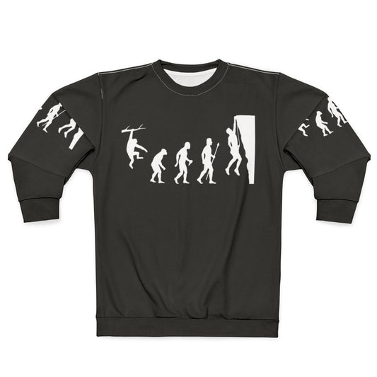 Funny rock climbing evolution sweatshirt