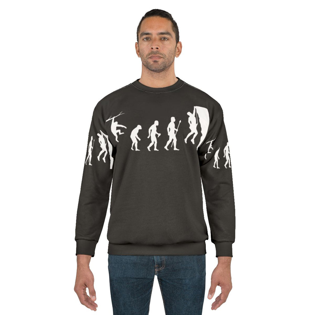 Funny rock climbing evolution sweatshirt