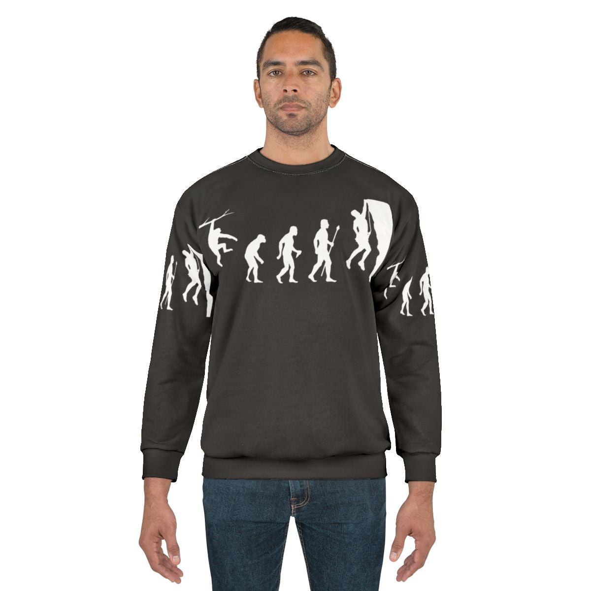 Funny rock climbing evolution sweatshirt