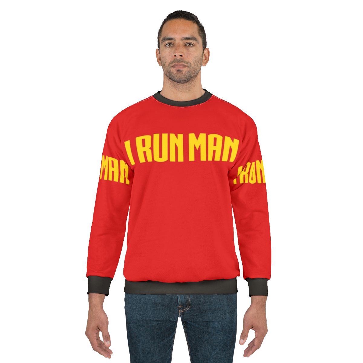Funny superhero sweatshirt with ironman design for runners and athletes