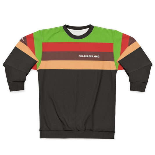 Burger King inspired sweatshirt with fur design