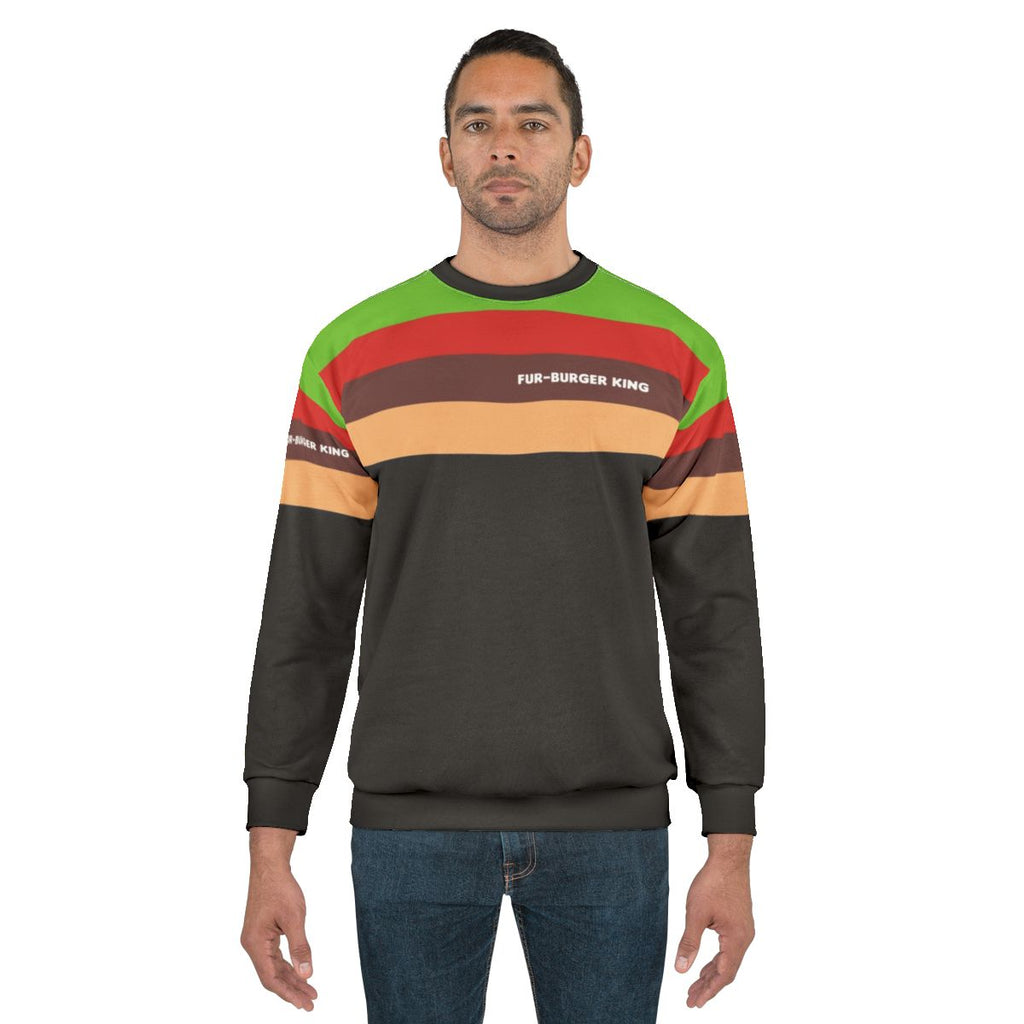 Burger King inspired sweatshirt with fur design