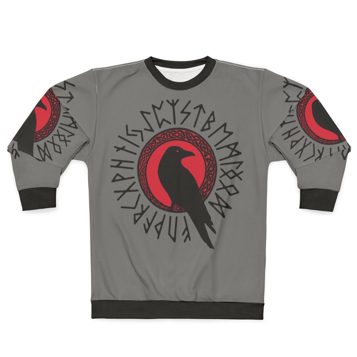 Viking raven futhark sweatshirt with celtic knot design