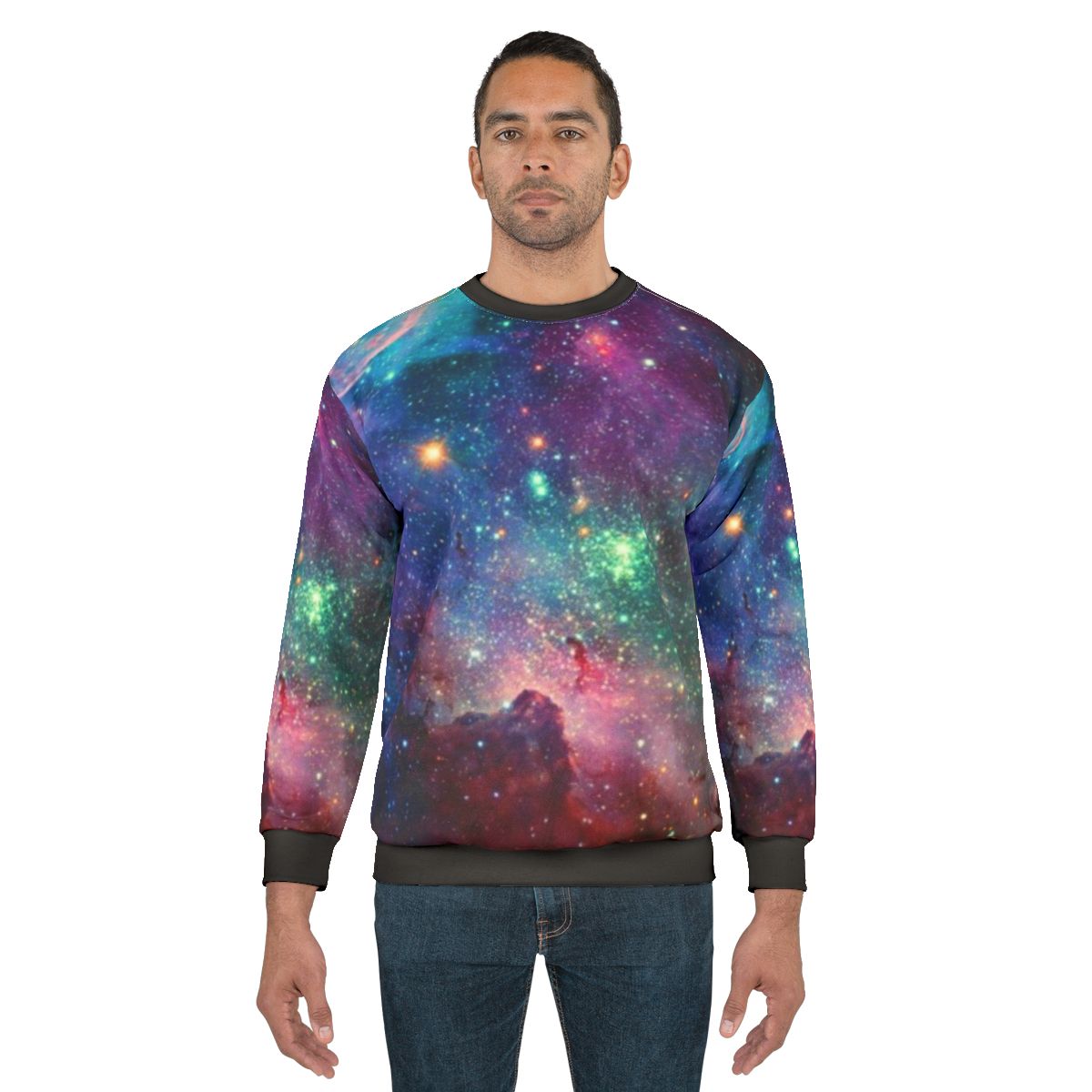 Cosmic Galaxy Sweatshirt with Vibrant Space Prints