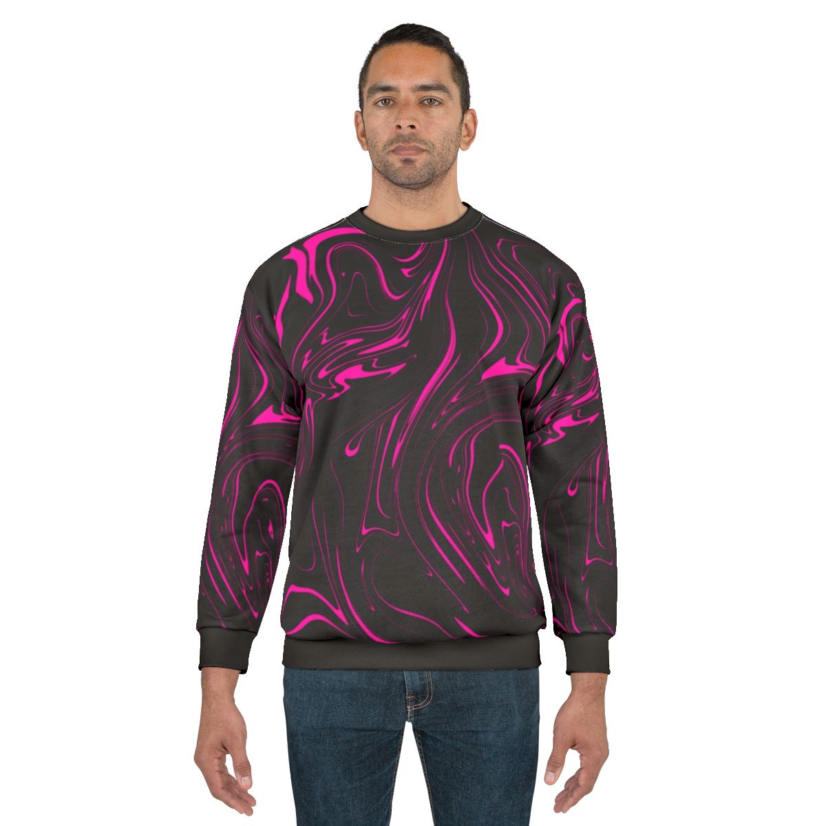 Galaxy swirl black and pink women's sweatshirt