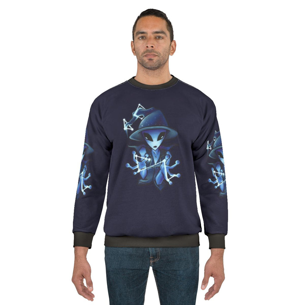 Galaxy Witch Alien Sweatshirt with Cosmic Celestial Design