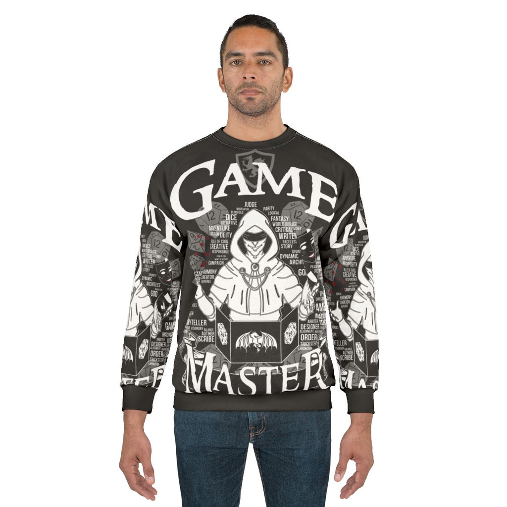 Game Master White Sweatshirt with fantasy graphics