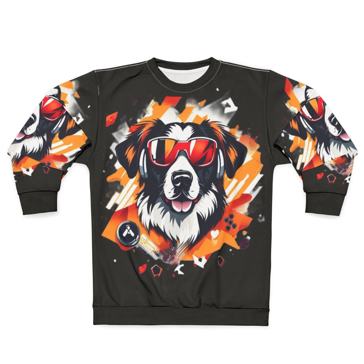 Gamer dog graphic design sweatshirt