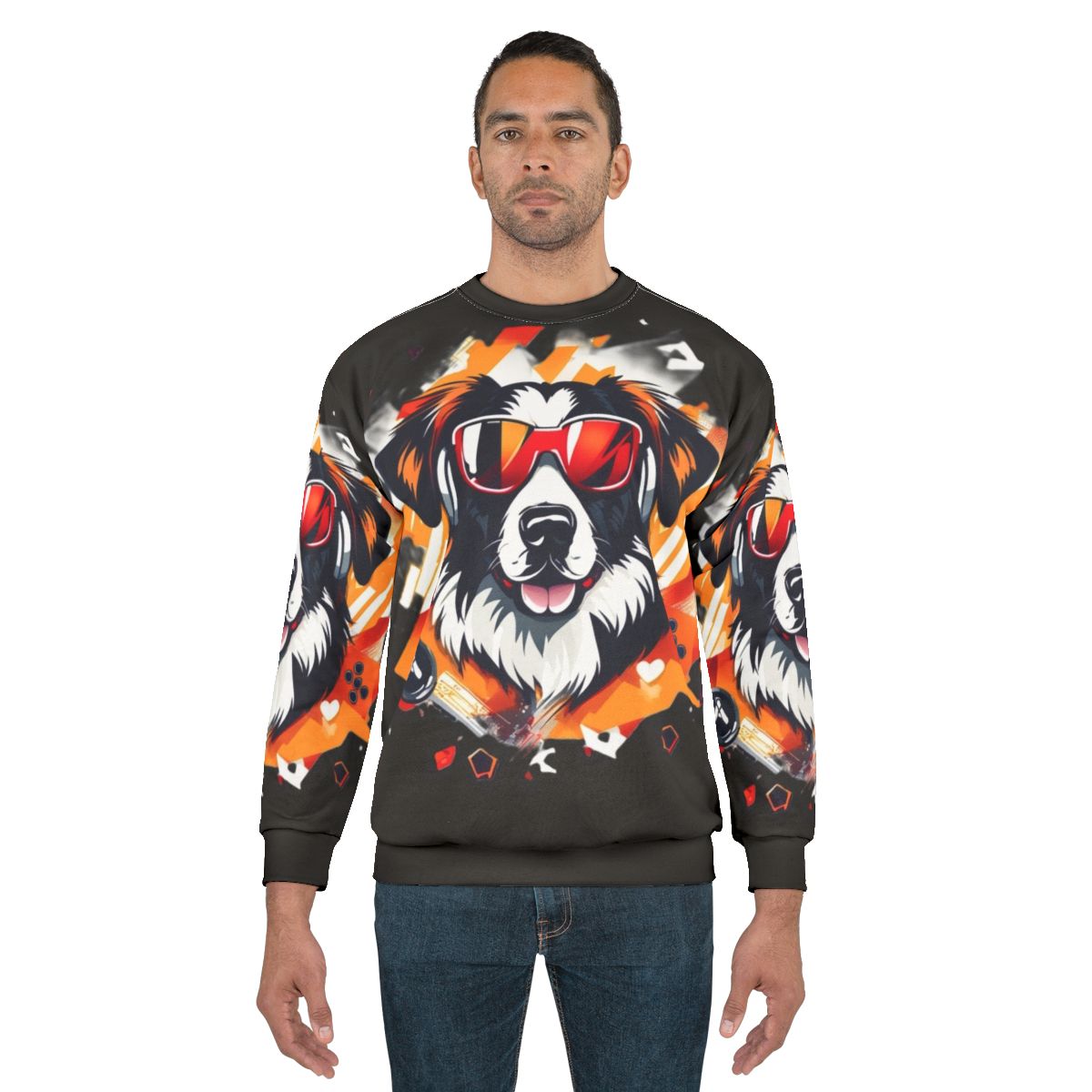 Gamer dog graphic design sweatshirt