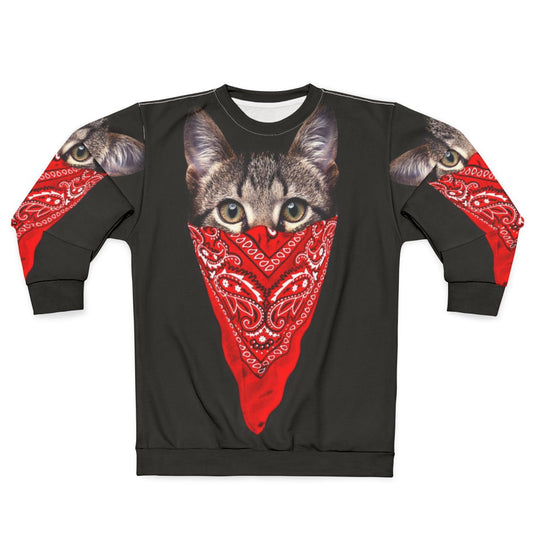 Gangster Cat Sweatshirt with Astronaut Design