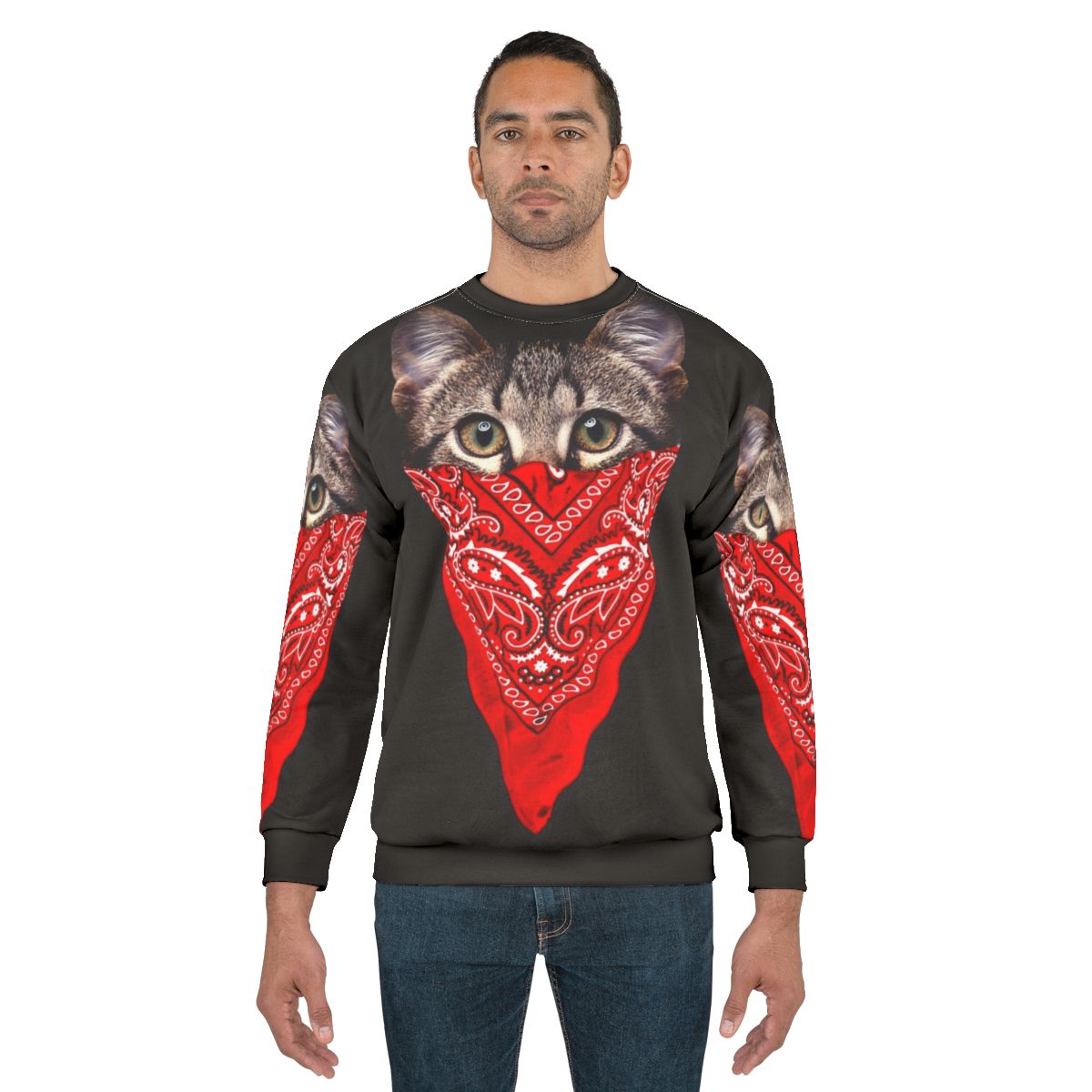 Gangster Cat Sweatshirt with Astronaut Design