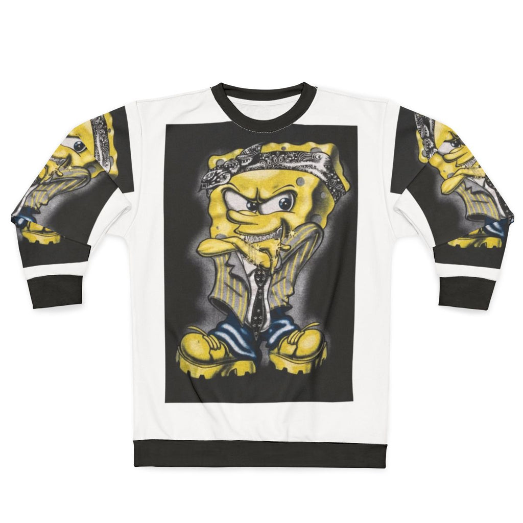 Gangster Spongebob 2 Sweatshirt with cartoon character and urban design