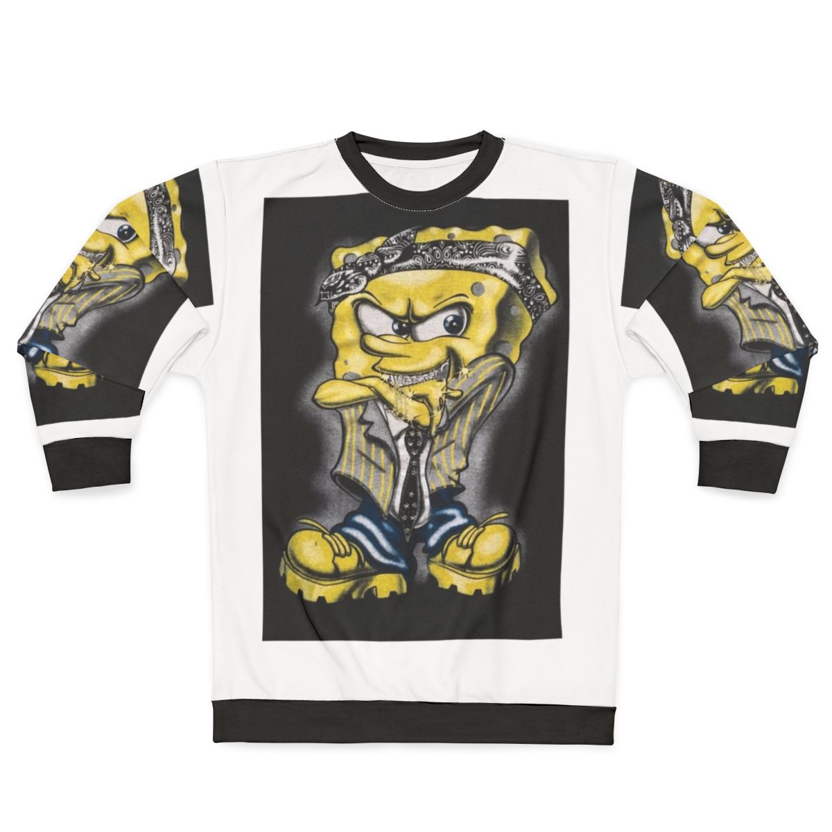 Gangster Spongebob 2 Sweatshirt with cartoon character and urban design