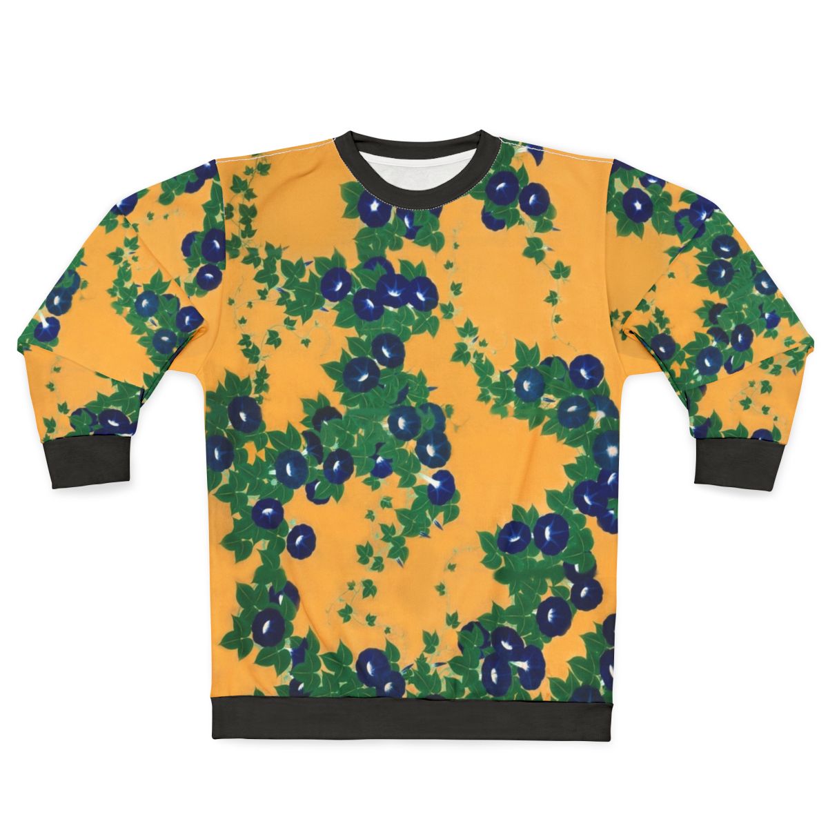 Morning Glory Sweatshirt Inspired by Suzuki Kiitsu's Edo Period Artwork