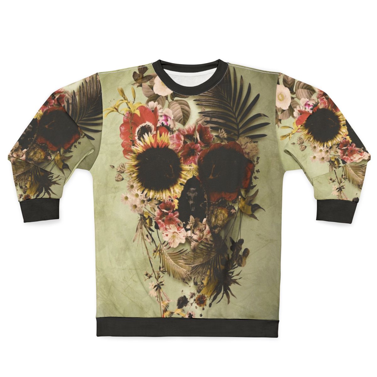 Boho garden skull floral sweatshirt