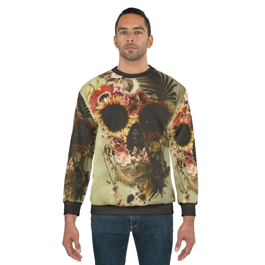 Boho garden skull floral sweatshirt