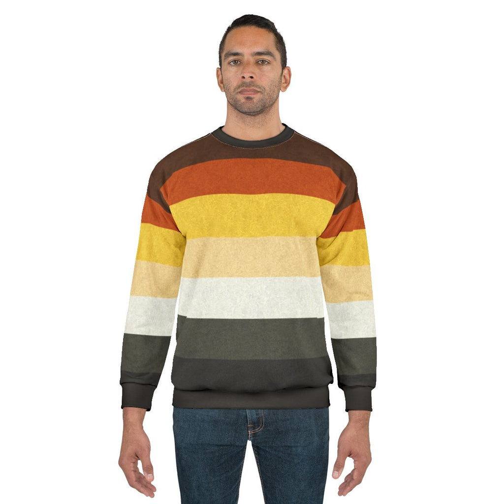 Gay bear pride flag colored background sweatshirt