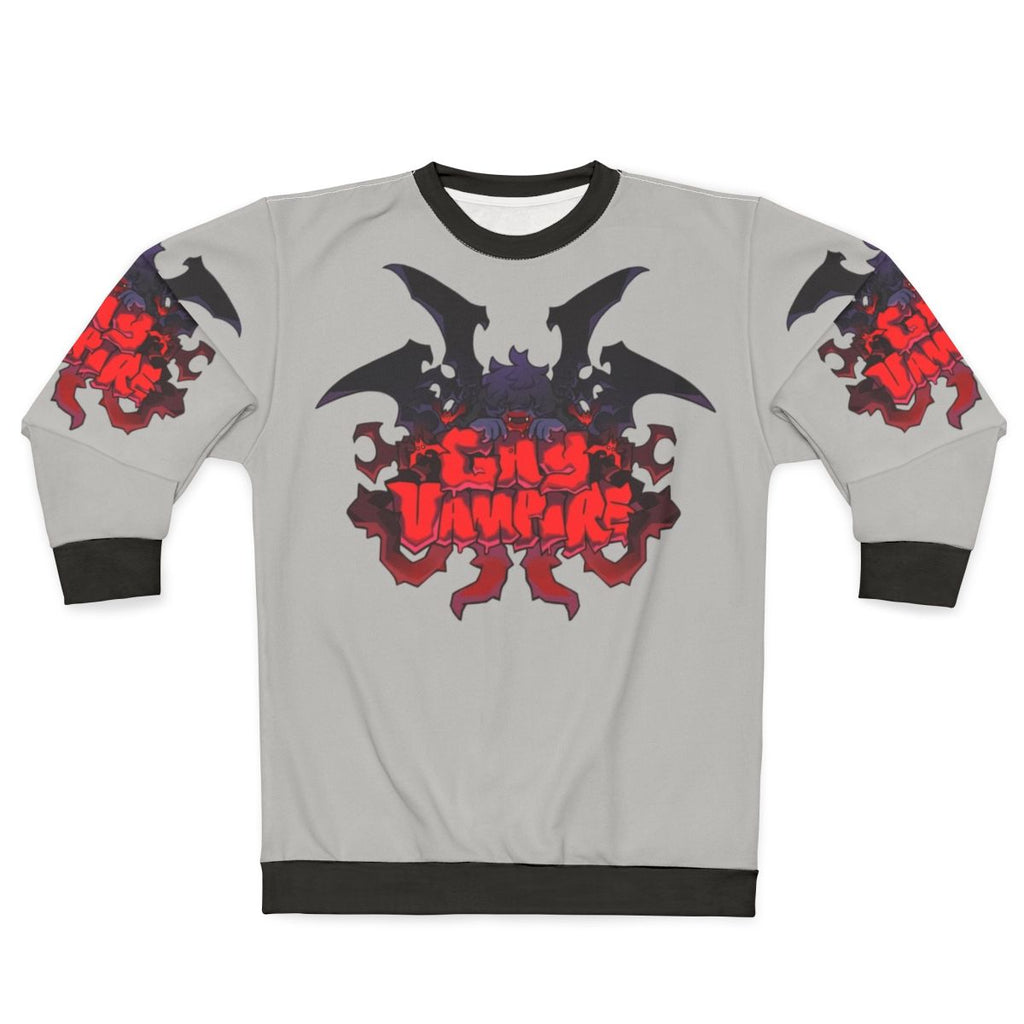 Spooky gay vampire sweatshirt with gothic design