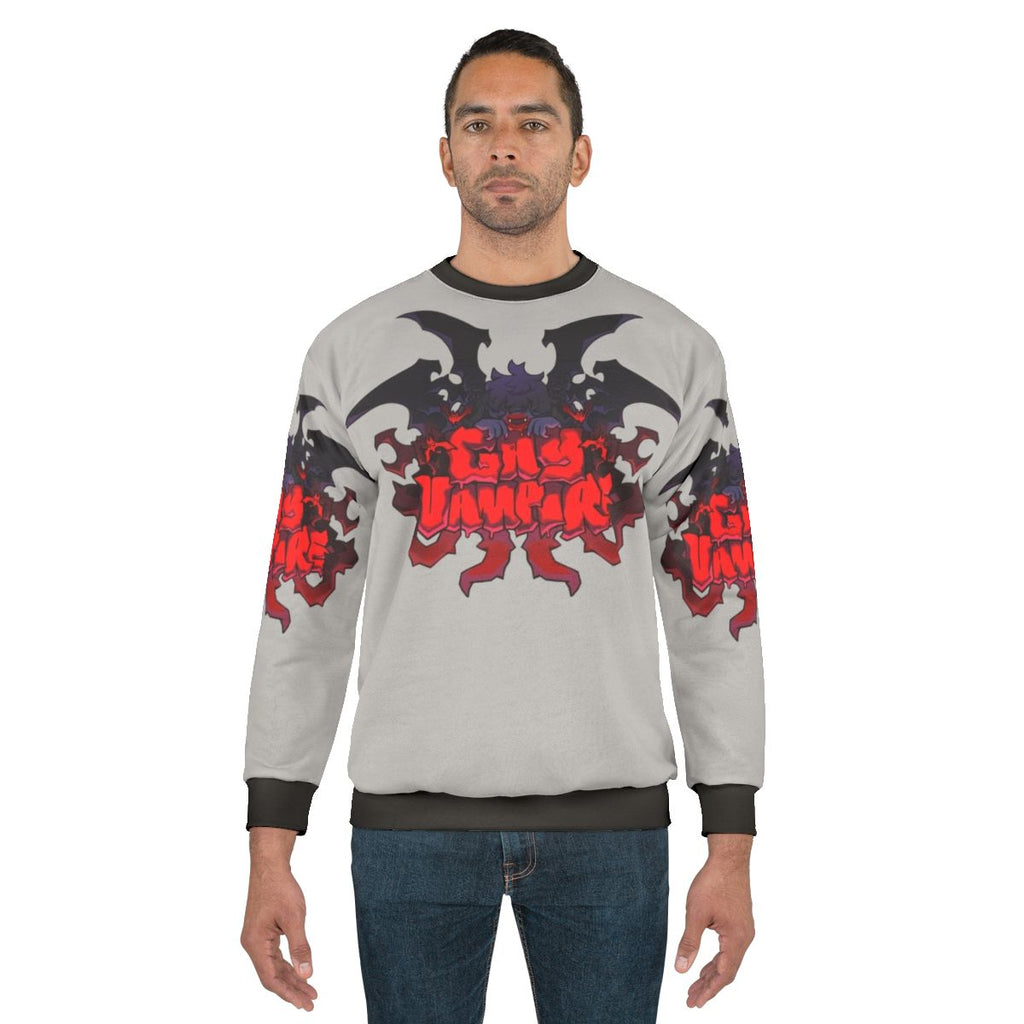 Spooky gay vampire sweatshirt with gothic design