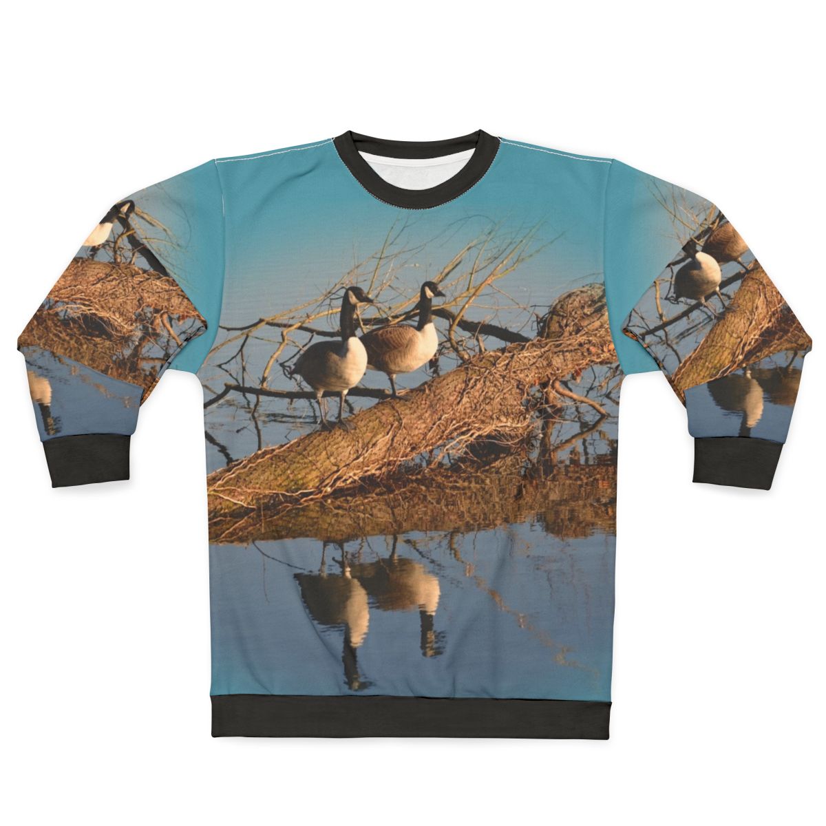 Geese at the lake nature sweatshirt
