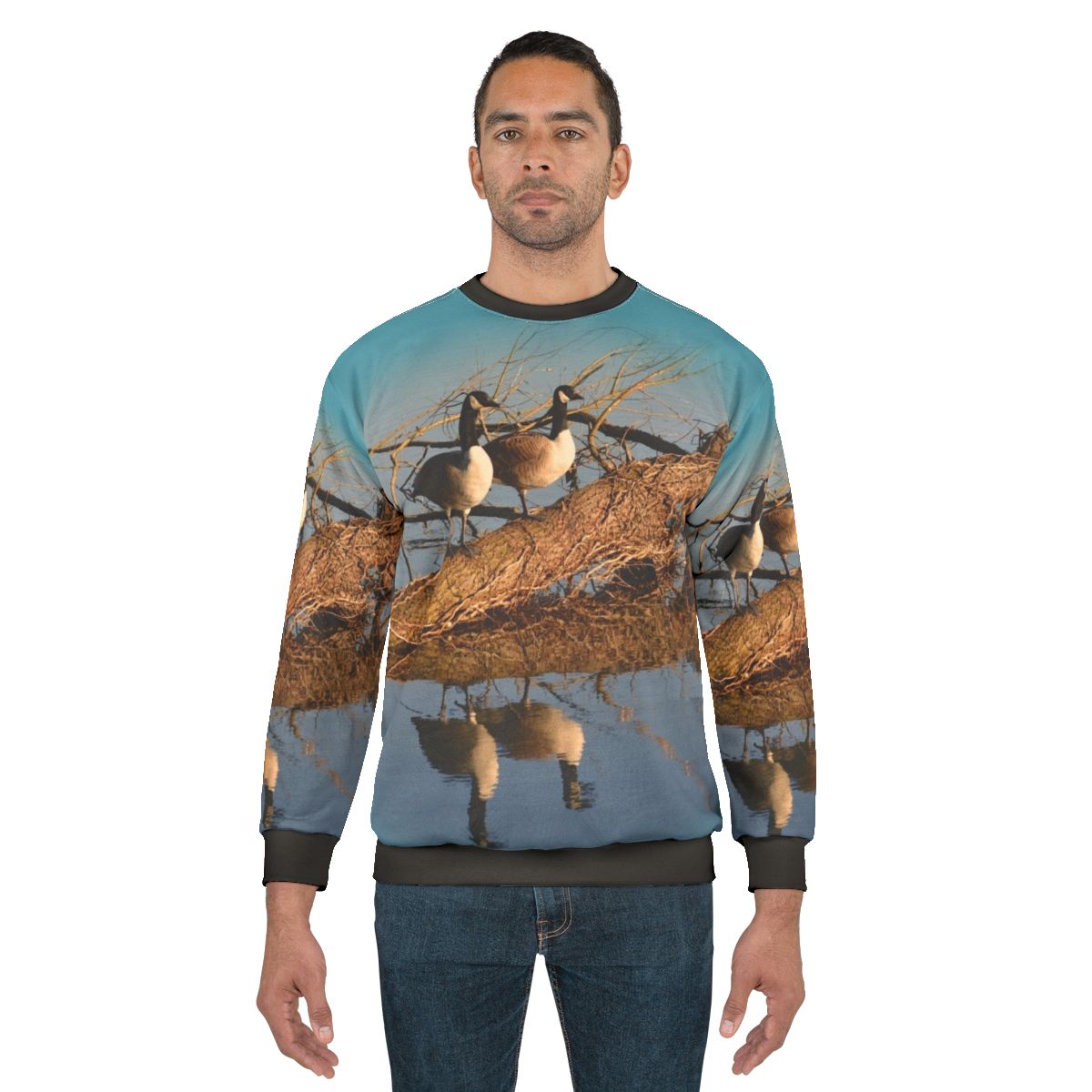 Geese at the lake nature sweatshirt